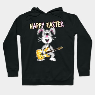 Easter Guitarist Bunny Electric Guitar Teacher Funny Hoodie